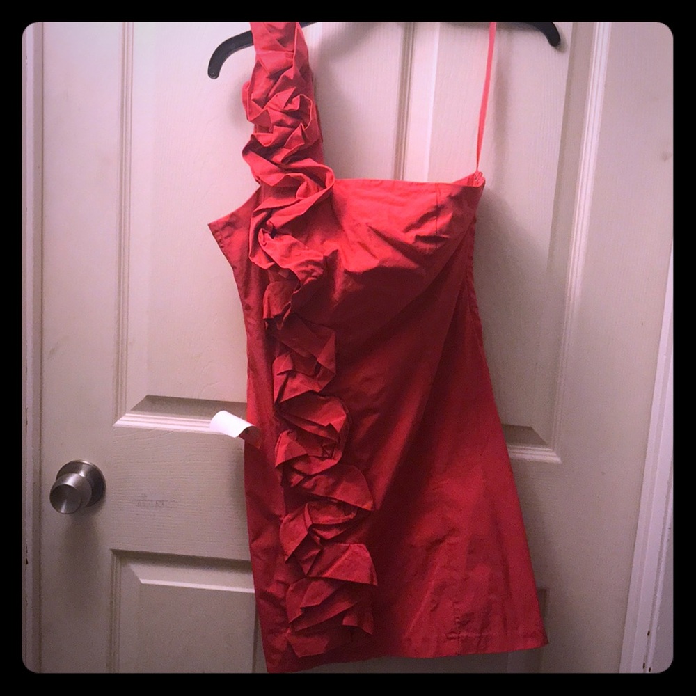 Coral dress. Possible bridesmaids dress never worn
